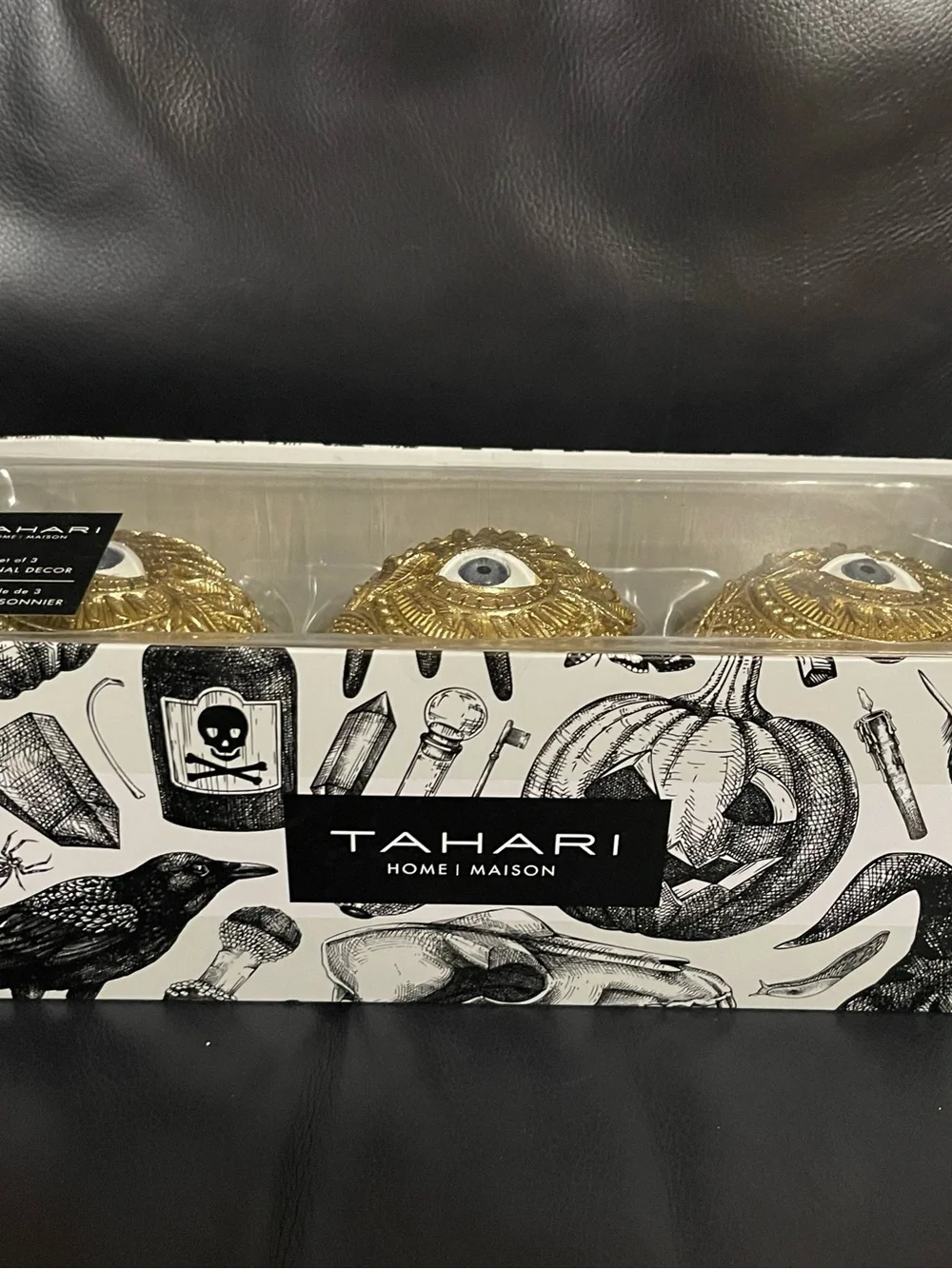 Tahari Gold Eye Decorative Orbs - Set of 3